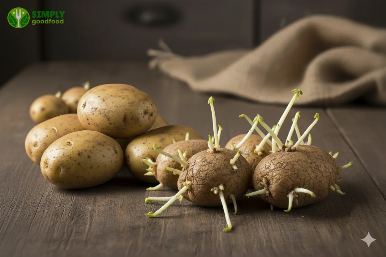 Khoai tây mọc mầm chứa độc tố solanine, cần loại bỏ trước khi chế biến thực phẩm an toàn.