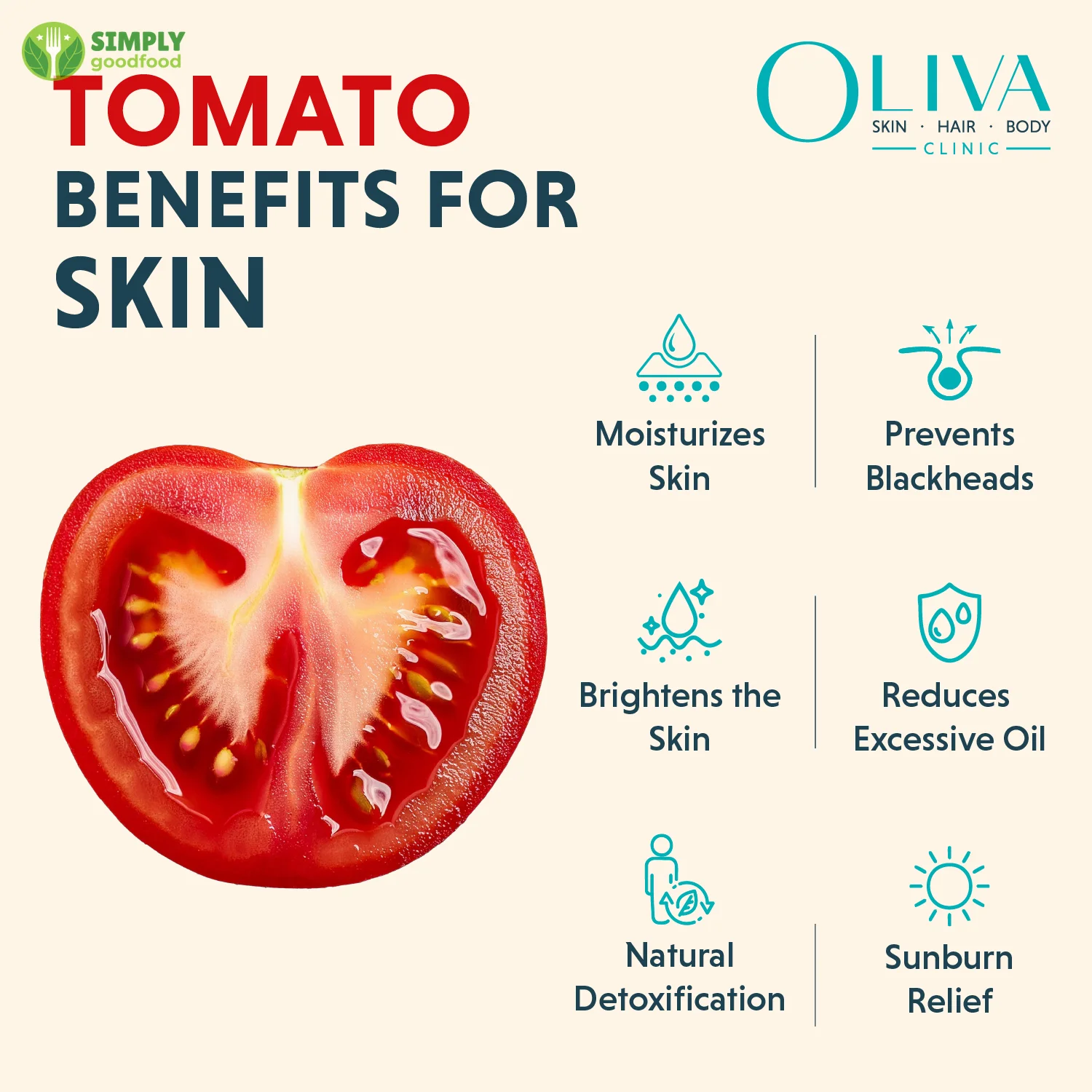 Cà chua tươi mọng nước, lợi ích tuyệt vời cho làn da khỏe đẹp